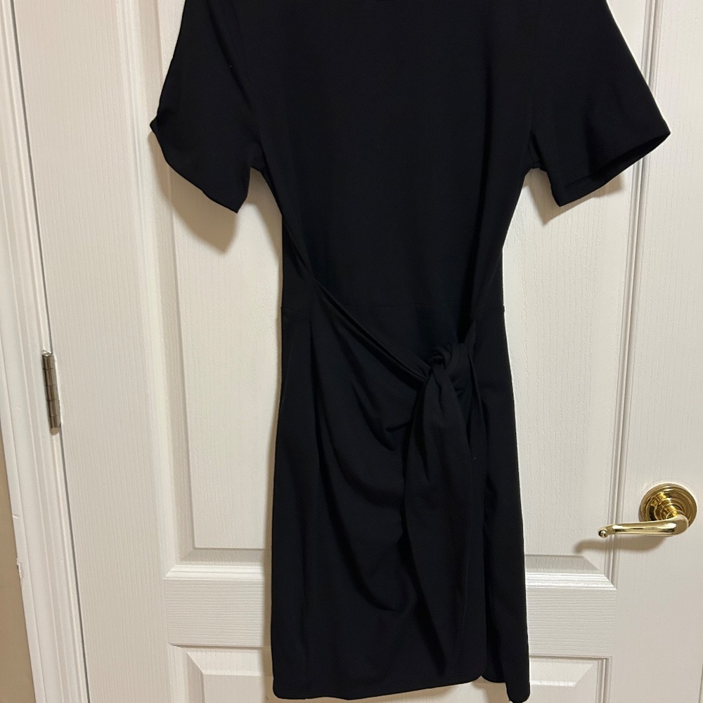 NWOT! Women's A New Day Black T-Shirt Wrap Dress - X-SMALL - Picture 4 of 9